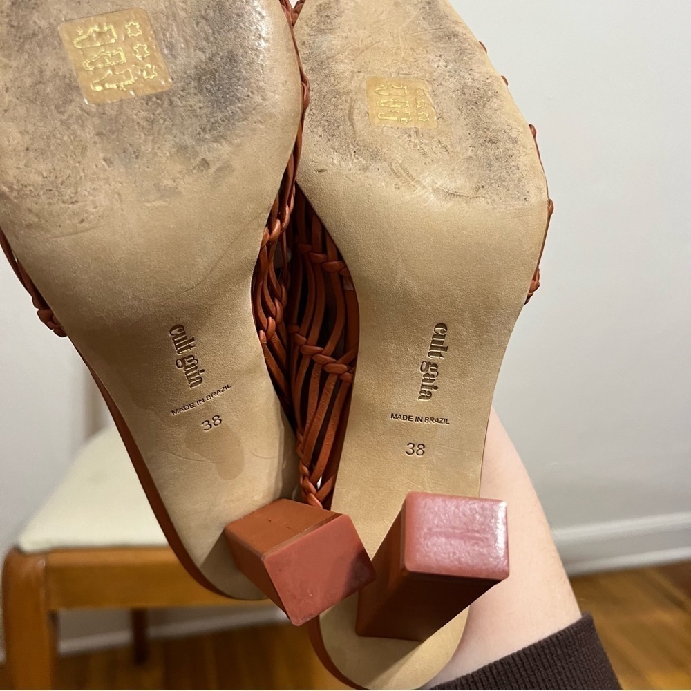 Cult Gaia Raya Woven leather mules in Spice | size 38 - Picture 7 of 8